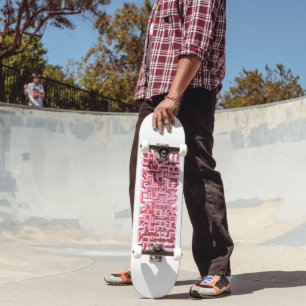 Moderne 3D Roze Doolhof Skateboard Deck