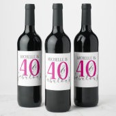 Moderne 40 et fabuleux Étiquettes de vin de fête d (Bouteilles)