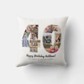 Moderne 40 Nummer Fotocollage Custom Greeting Kussen (Achterkant)