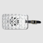 Moderne 40e 50e 60e verjaardag Golf Monogram Golf Bagagelabel (Voorkant (horizontaal))