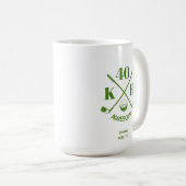 Moderne 40e 50e 60e verjaardag Golf Monogram Golf Koffiemok (Voorkant rechts)