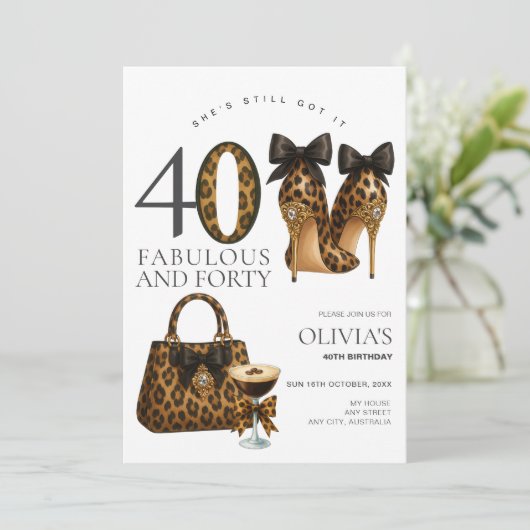 Moderne 40e luipaard- en cheetaprint, trendy veert kaart (Staand voorkant)