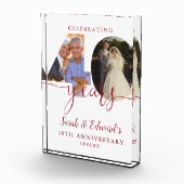 Moderne 40e trouwdag Robijn 2  Fotoblokken (Rechts)