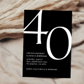 Moderne 40e verjaardag, eenvoudig stijlvol elegant kaart
