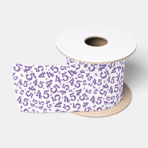 Moderne 45e verjaardag nummer patroon paars/wit lint