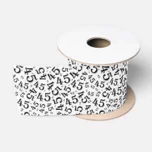 Moderne 45e verjaardag nummer patroon zwart/wit lint