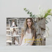 Moderne 4 Faire-part de diplôme photo (Debout devant)