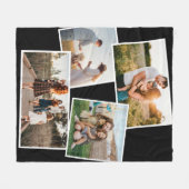 Moderne 4 Foto Aangepaste Afbeelding Collage Fleece Deken (Voorkant (Horizontaal))