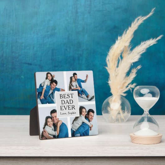 Moderne 4 foto Aangepaste tekst Vaderdag Fotoplaat (Insitu)