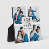 Moderne 4 foto Aangepaste tekst Vaderdag Fotoplaat (Voorkant)