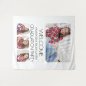 Moderne 4 foto afstudeerfeest welkom wandkleed (Voorkant (horizontaal))