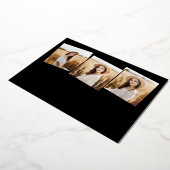 Moderne 4 foto-Afstuderen Collage Black en Gold Folie Uitnodiging (Gedraaid)