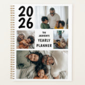 Moderne 4 foto collage jaarlijks planner (Voorkant)