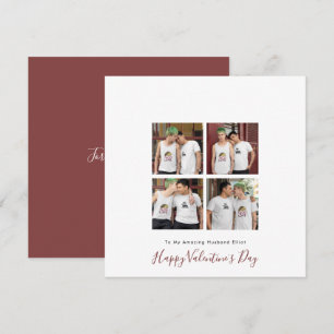 Moderne 4 foto LGBT Gay Love Husband Valentijn Feestdagenkaart