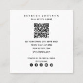 Moderne 4 foto makelaar QR code Vierkante Visitekaartje (Achterkant)