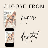 Moderne 4 Foto Zwart & Wit Boho Huwelijk Kaart