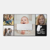 Moderne 4 Fotocollage en Tekst Custom Monogram Bureaumat (Keyboard & Muis)