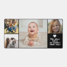 Moderne 4 Fotocollage en Tekst Custom Monogram