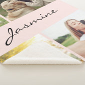 Moderne 4 foto's Collage Dog roze Sherpa Deken (3/4)