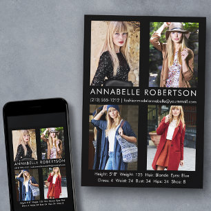 Moderne 4 foto's Model Actor Comp Kaart