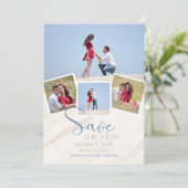 Moderne 4-fotostrand Sla de datum op Kaart (Staand voorkant)