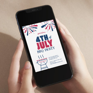 Moderne 4 juli BBQ Party Kaart