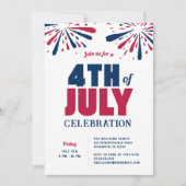 Moderne 4 juli Rood Wit en Blauw Viering Kaart (Voorkant)