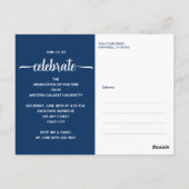 Moderne 4 Photo Collage Blue Graduate Invitation (Dos)