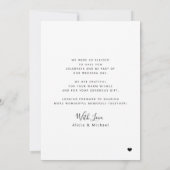 Moderne 4 photo collage mariage carte de remerciem (Dos)