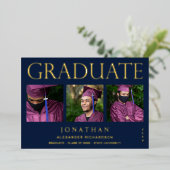 Moderne 4 Photo Faire-part de graduation de la pho (Debout devant)