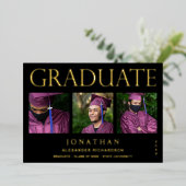 Moderne 4 Photo Faire-part de graduation de la pho (Debout devant)