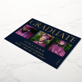 Moderne 4 Photo Faire-part de graduation Marine 2 (Rotation)