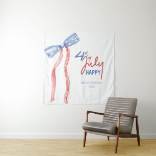 Moderne 4th of July Bow Party Patriottisch Wandkleed