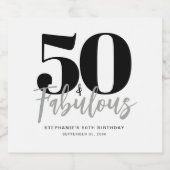 Moderne 50 en Fabulous Cadeau 50ste Verjaardagsfee Sparkling Wijnetiket (Enkel label)