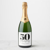 Moderne 50 en Fabulous Cadeau 50ste Verjaardagsfee Sparkling Wijnetiket (Voorkant)
