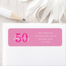 Moderne 50 en Fabulous Roze 50e Verjaardag Adres