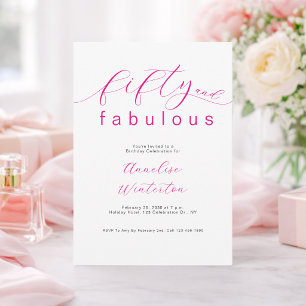 Moderne 50 en Fabulous Roze 50ste verjaardagsfeest Kaart