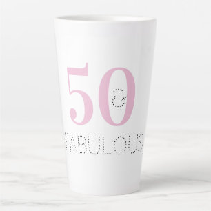 Moderne 50 en geweldige roze Typografie van de geb Latte Mok