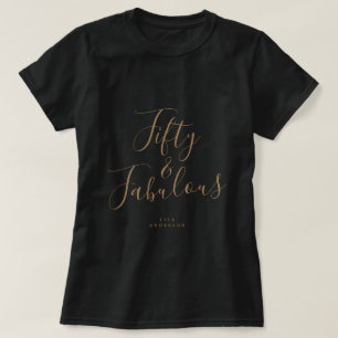 Moderne 50 Fabulous Custom Name 50th Birthday Gift T-shirt