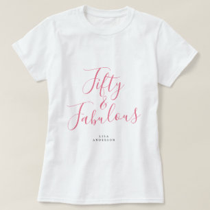 Moderne 50 Fabulous Custom Name 50th Birthday Gift T-shirt