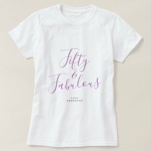 Moderne 50 Fabulous Custom Name 50th Birthday Gift T-shirt