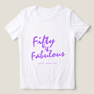 Moderne 50 Fabulous Custom Name 50th Birthday Gift Tri-Blend Shirt