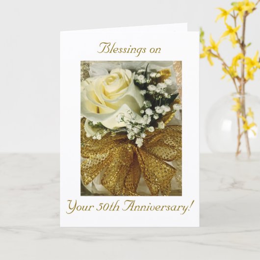 Moderne, 50e anniversaire, carte florale (Fleur jaune)