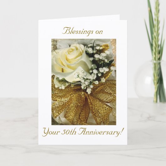 Moderne, 50e anniversaire, carte florale (Devant)