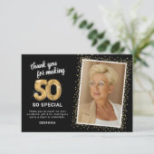 Moderne 50e geboortedag foto bedankkaart (Staand voorkant)