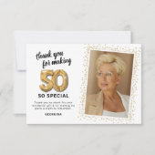 Moderne 50e geboortedag foto bedankkaart (Voorkant)