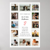 Moderne 50e Jubileum Custom Photo Collage Poster (Voorkant)