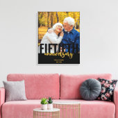 Moderne 50e Jubileum Golden Wedding Foto Canvas Afdruk (Insitu (Woonkamer))