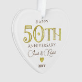 Moderne 50e Jubileum gouden Keepsake bruiloft Ornament (voorkant)