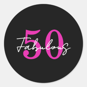Moderne 50e verjaardag 50 en fantastisch feest ronde sticker